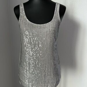 J. Crew Sequin Drizzle tank in Aluminum gray